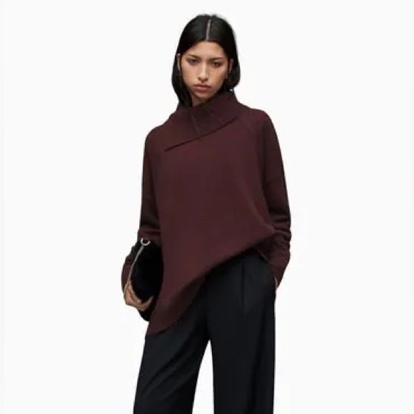 NWT All Saints Brown Whitby Cashmere Jumper - Picture 1 of 12